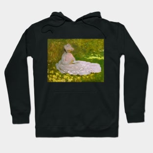 Springtime (aka The Reader) by Claude Monet Hoodie